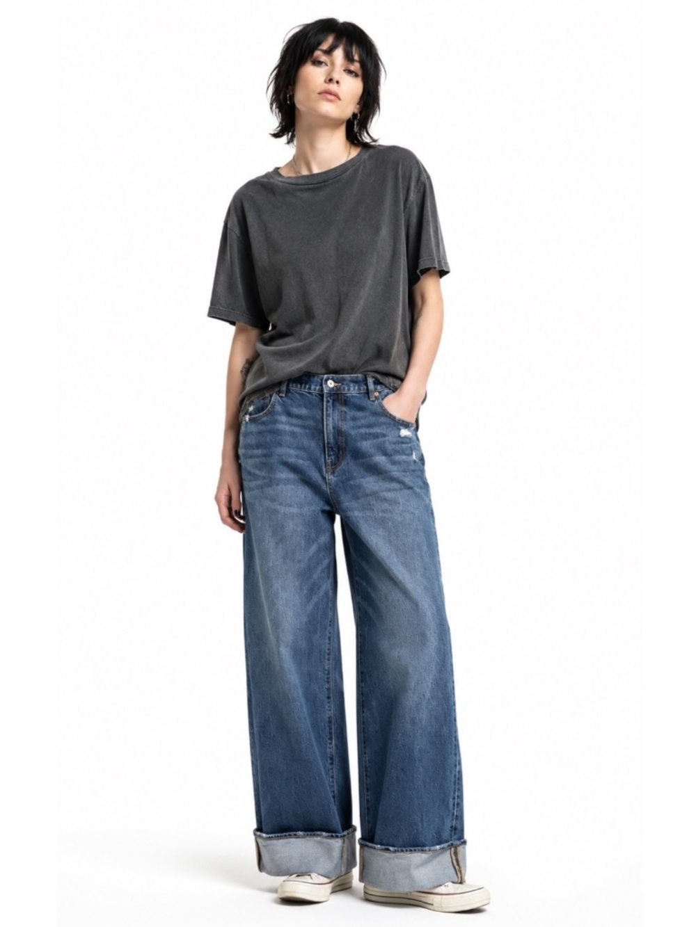 AMERICAN EAGLE Deep Cuff Stovepipe 5 Pocket Jeans US Sz 16